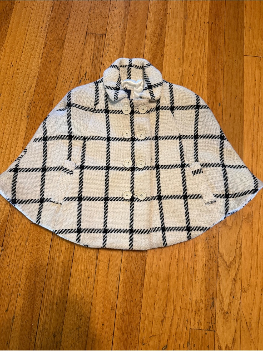Baby GAP Girls Plaid Heavy Cape jacket size 5